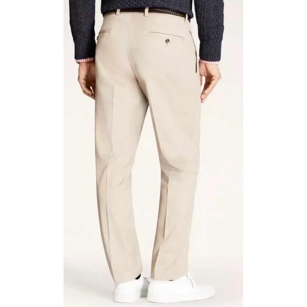 Brooks Brothers Clark Fit Chinos Mens 36x32 Khaki Tan Supima Cotton Pants